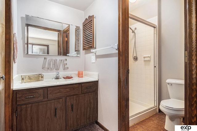 1214 Happy Hallow Ct, Plattsmouth, NE 68048 - full bathroom with toilet, a shower stall, and vanity