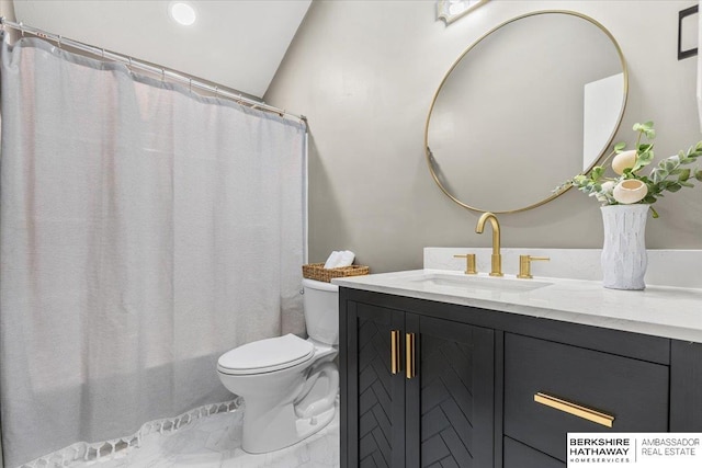 16324 Chicago St, Omaha, NE 68118 - full bathroom featuring toilet, vanity, and a shower with shower curtain