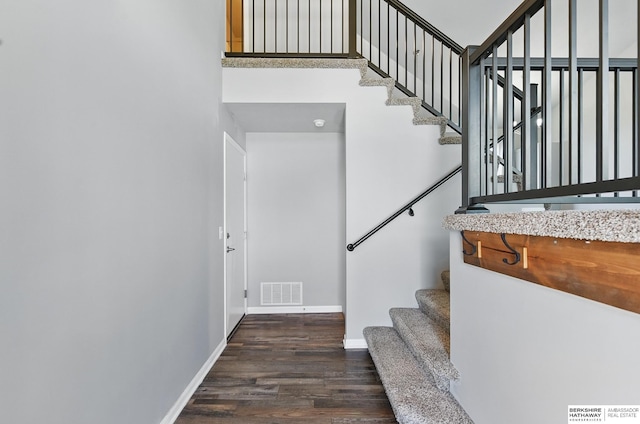 7164 N 167th St, Bennington, NE 68007 - staircase with wood finished floors and baseboards