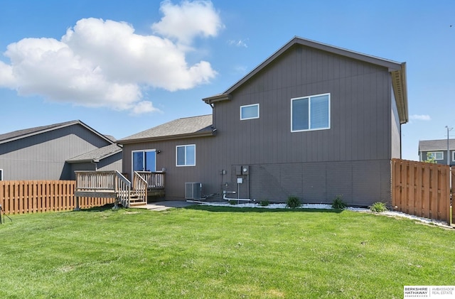 7164 N 167th St, Bennington, NE 68007 - back of house with a deck and cooling unit