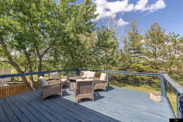 2706 Overlook Cir, Plattsmouth, NE 68048 - wooden deck with outdoor lounge area