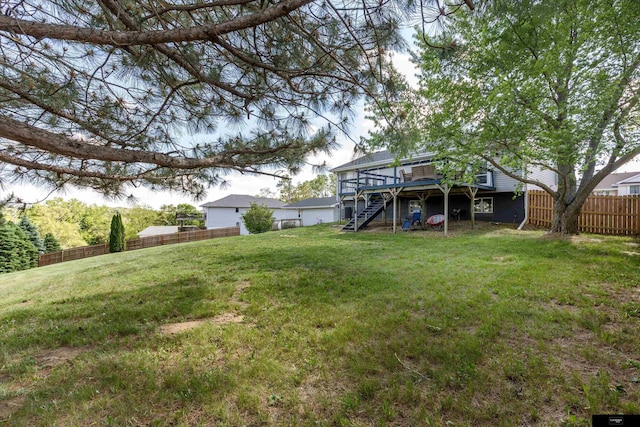 2706 Overlook Cir, Plattsmouth, NE 68048 - view of yard with stairway and a wooden deck