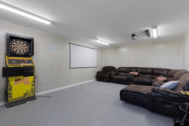 2706 Overlook Cir, Plattsmouth, NE 68048 - cinema room with speckled floor and baseboards