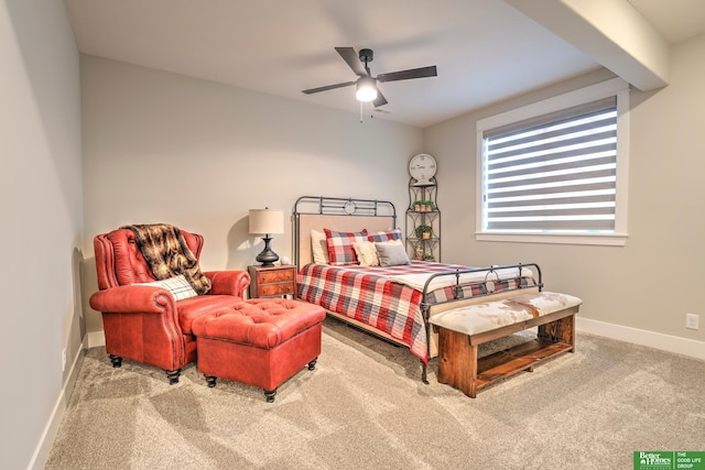 12369 Cooper St, Papillion, NE 68046 - bedroom with carpet flooring, baseboards, and ceiling fan