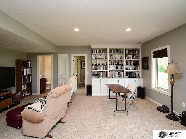 7521 Exbury Rd, Lincoln, NE 68516 - home office featuring carpet, baseboards, and recessed lighting
