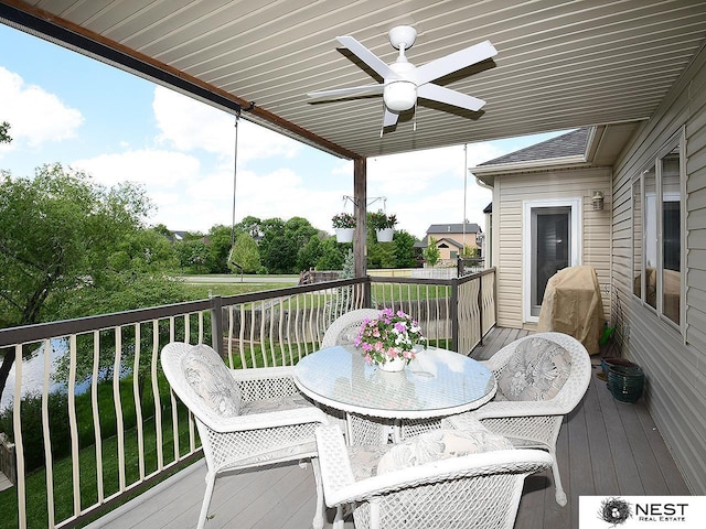 7521 Exbury Rd, Lincoln, NE 68516 - deck featuring ceiling fan