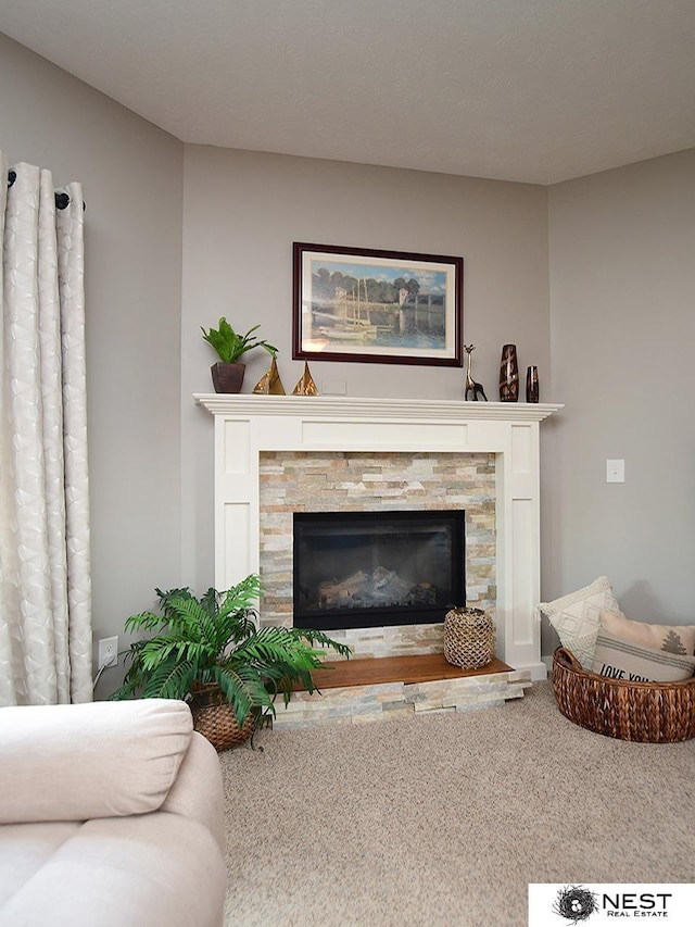 7521 Exbury Rd, Lincoln, NE 68516 - detailed view of carpet flooring and a glass covered fireplace