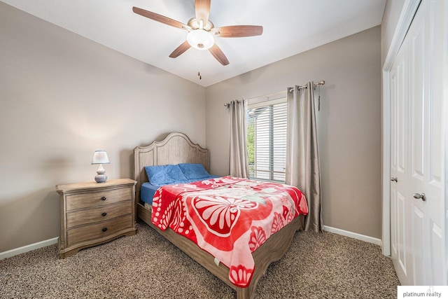 19349 I St, Omaha, NE 68135 - carpeted bedroom with baseboards, a closet, and ceiling fan