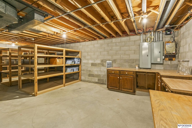 9826 Harney Pkwy N, Omaha, NE 68114 - unfinished basement with electric panel and concrete block wall