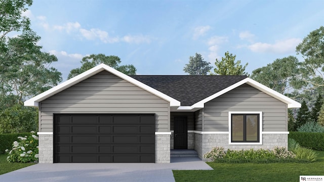 1231 SW 36th St, Lincoln, NE 68522 - view of front of home featuring driveway, a shingled roof, an attached garage, and a front lawn