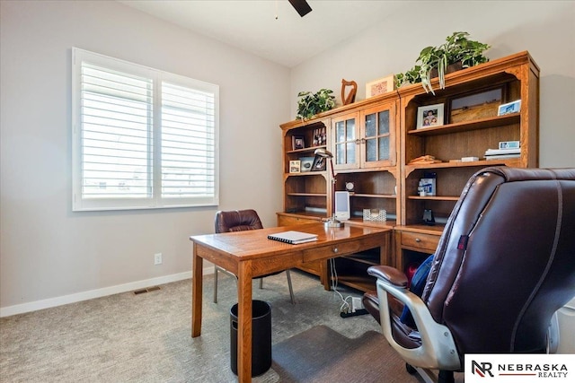 12601 S 78th St, Papillion, NE 68046 - carpeted office with a ceiling fan and baseboards