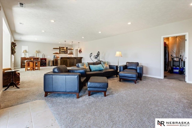 12601 S 78th St, Papillion, NE 68046 - living room with light colored carpet, recessed lighting, and baseboards