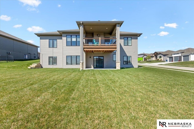 12601 S 78th St, Papillion, NE 68046 - rear view of house with a yard and a balcony