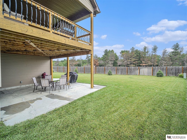 9656 White Pine Rd, Lincoln, NE 68505 - view of yard featuring a patio area and a wooden deck