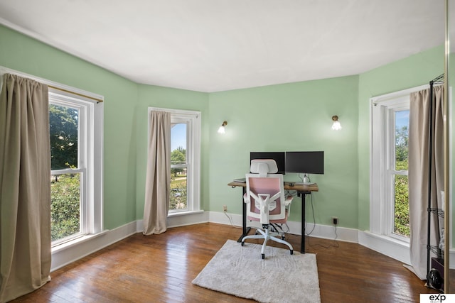 1346 G St, Pawnee City, NE 68420 - office featuring hardwood / wood-style floors, plenty of natural light, and baseboards
