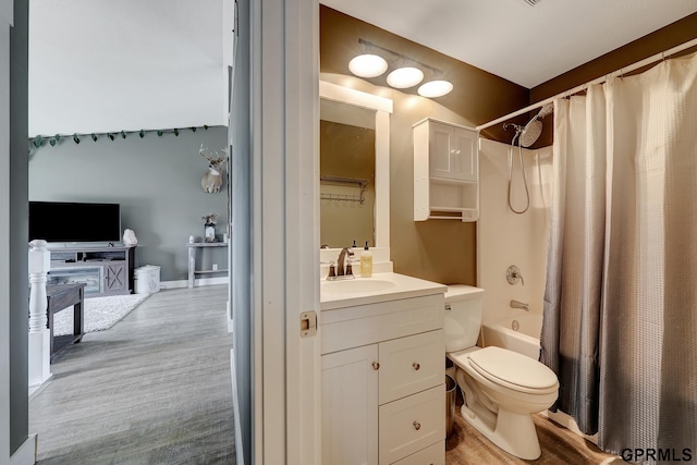 4441 W Hub Hall Dr, Lincoln, NE 68528 - bathroom featuring toilet, vanity, and shower / bath combination with curtain