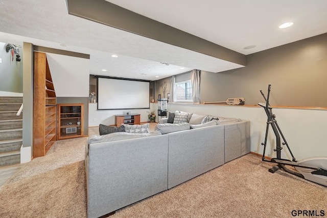 4441 W Hub Hall Dr, Lincoln, NE 68528 - cinema room with carpet, recessed lighting, and baseboards