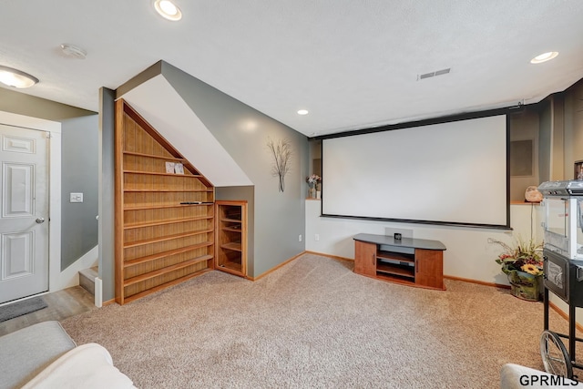 4441 W Hub Hall Dr, Lincoln, NE 68528 - home theater room with baseboards, carpet, and recessed lighting