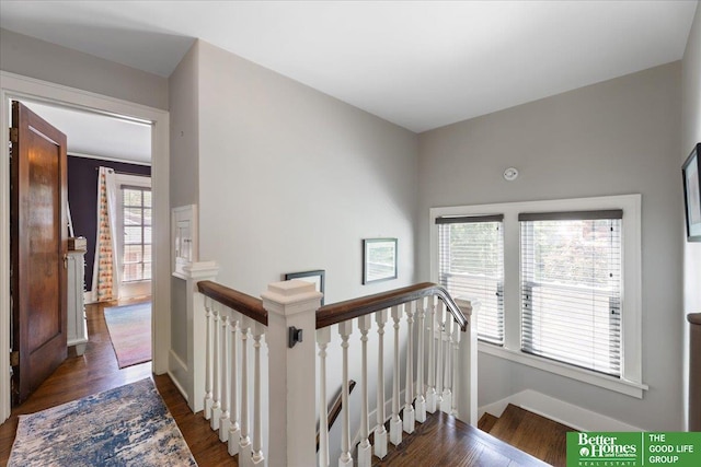 2028 N 55th St, Omaha, NE 68104 - stairs with wood finished floors and baseboards