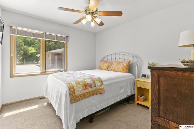 S-1196 N Lake Shore Dr, Fremont, NE 68025 - carpeted bedroom featuring baseboards and a ceiling fan