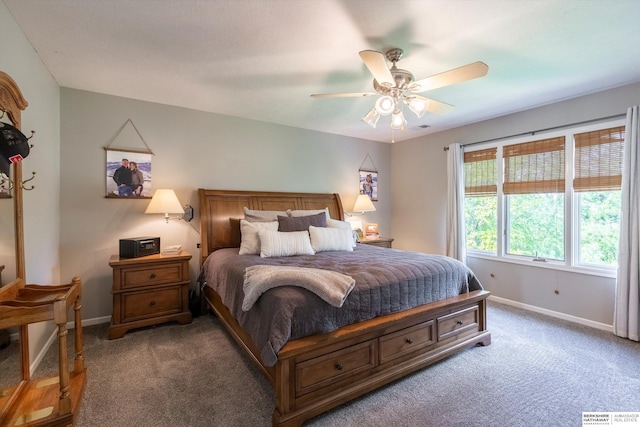 15210 Craig Cir, Bennington, NE 68007 - carpeted bedroom with baseboards and a ceiling fan