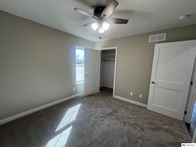 117 N Edna St, Valentine, NE 69201 - unfurnished bedroom with carpet floors, baseboards, a closet, and ceiling fan