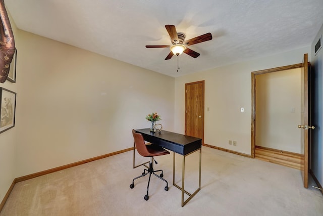 4801 S 72nd St, Lincoln, NE 68516 - office space featuring light carpet, baseboards, and ceiling fan