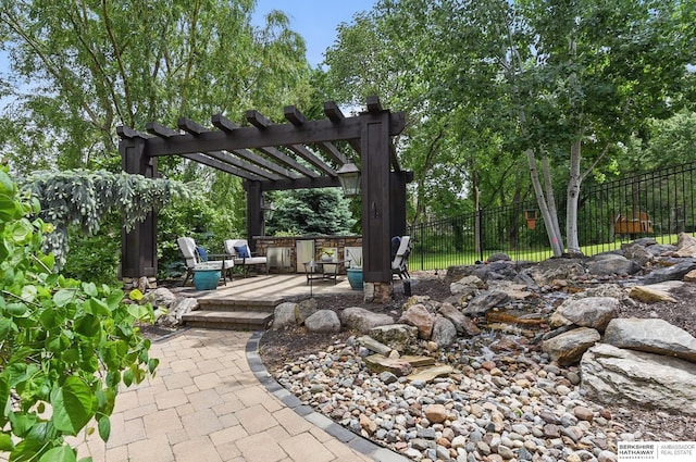 1419 N 188th St, Elkhorn, NE 68022 - view of yard featuring a patio area and a pergola