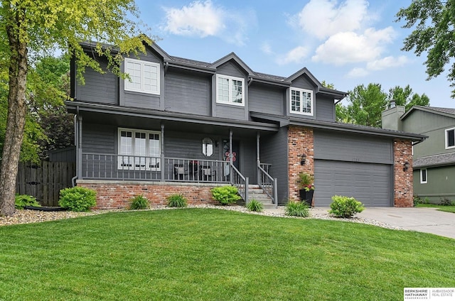 1725 N 162nd St, Omaha, NE 68118 - traditional home with a porch, driveway, and brick siding
