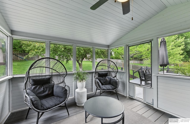 1725 N 162nd St, Omaha, NE 68118 - sunroom / solarium with lofted ceiling, healthy amount of natural light, and ceiling fan