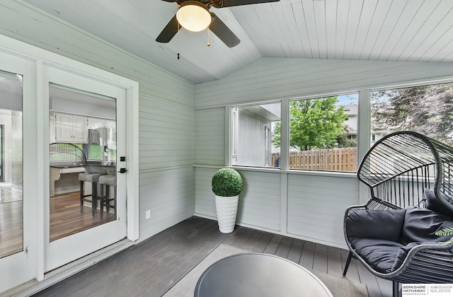 1725 N 162nd St, Omaha, NE 68118 - sunroom / solarium featuring lofted ceiling and a ceiling fan