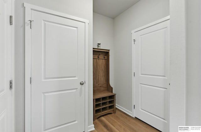 6312 Centennial Rd, Papillion, NE 68157 - mudroom featuring wood finished floors
