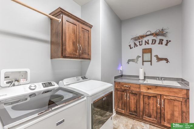 10311 S 124th St, Papillion, NE 68046 - washroom with cabinet space and separate washer and dryer