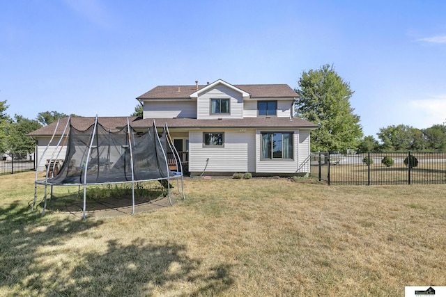 9521 N 140th St, Waverly, NE 68462 - rear view of house with a trampoline