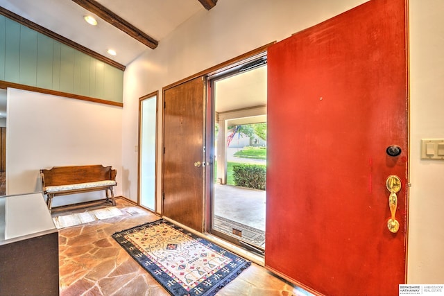 1915 S 131st Ave, Omaha, NE 68144 - foyer featuring stone finish flooring and recessed lighting