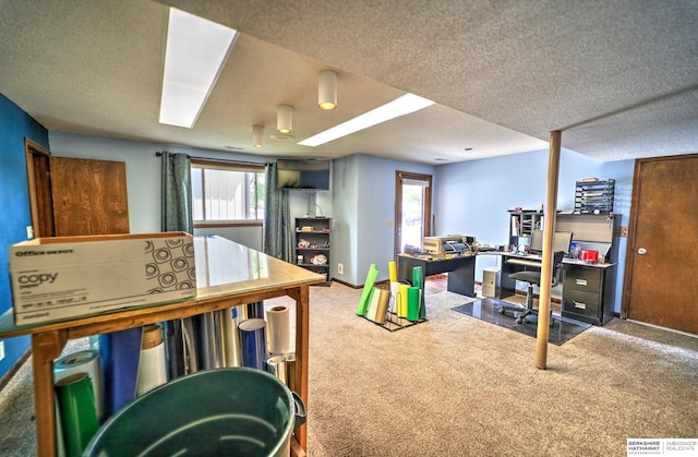 1915 S 131st Ave, Omaha, NE 68144 - basement featuring carpet flooring, an office area, a textured ceiling, and baseboards