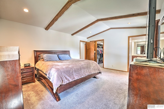 1915 S 131st Ave, Omaha, NE 68144 - bedroom with lofted ceiling, light colored carpet, recessed lighting, baseboards, and a walk in closet