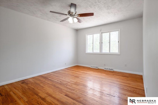 1511 Lorraine Ave, Bellevue, NE 68005 - spare room featuring a textured ceiling, light wood-style flooring, a ceiling fan, and baseboards