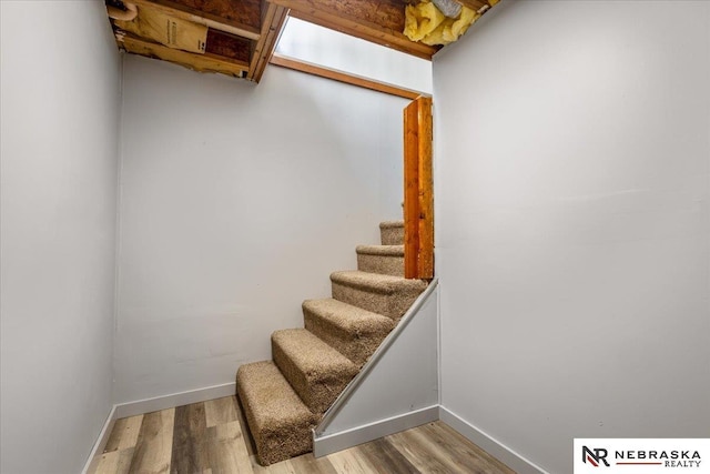 1511 Lorraine Ave, Bellevue, NE 68005 - stairway with wood finished floors and baseboards