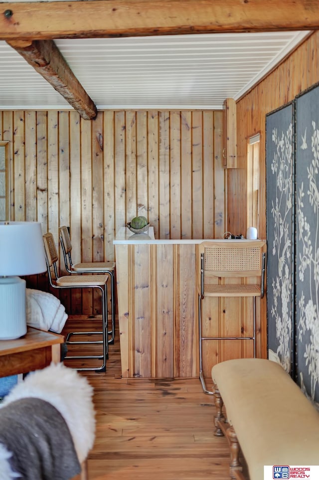 209 N Maloney Dr, North Platte, NE 69101 - sitting room with hardwood / wood-style floors and wood walls
