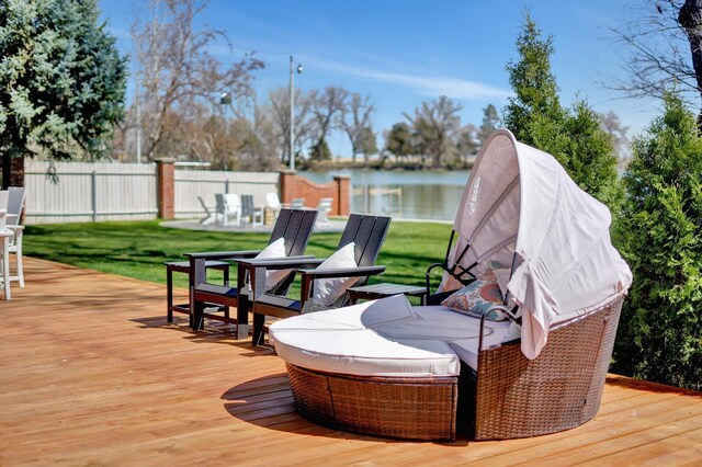 209 N Maloney Dr, North Platte, NE 69101 - wooden deck with a water view