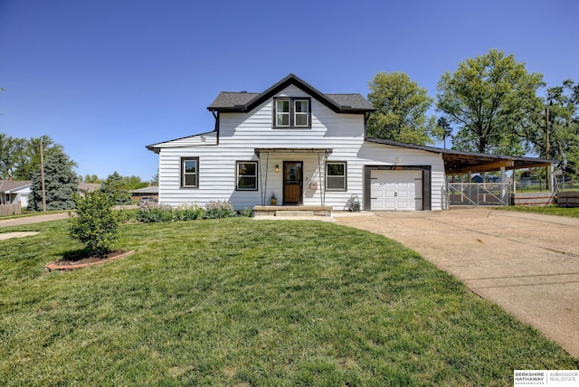 4332 Vinton St, Omaha, NE 68105 - view of front of house with concrete driveway, a carport, and a garage