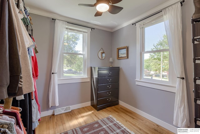 4332 Vinton St, Omaha, NE 68105 - bedroom with light wood-style flooring, ornamental molding, and baseboards