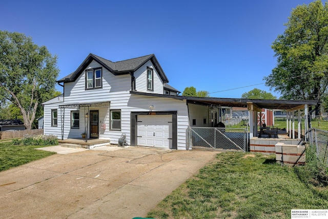 4332 Vinton St, Omaha, NE 68105 - view of front of home featuring concrete driveway, a gate, and a garage