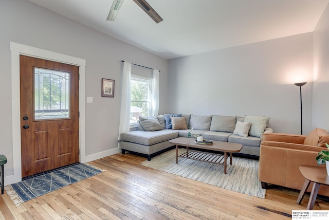 4332 Vinton St, Omaha, NE 68105 - living area with hardwood / wood-style flooring and baseboards