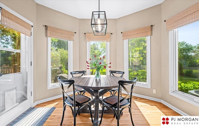 5517 S 174th Ave, Omaha, NE 68135 - dining room featuring baseboards and light wood-style flooring