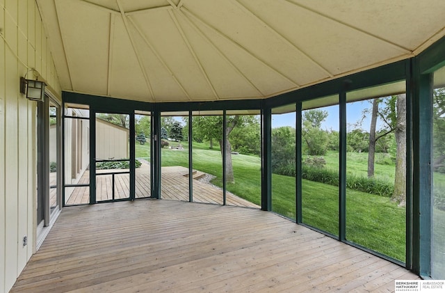 2564 County Road 12, Fremont, NE 68025 - unfurnished sunroom featuring lofted ceiling
