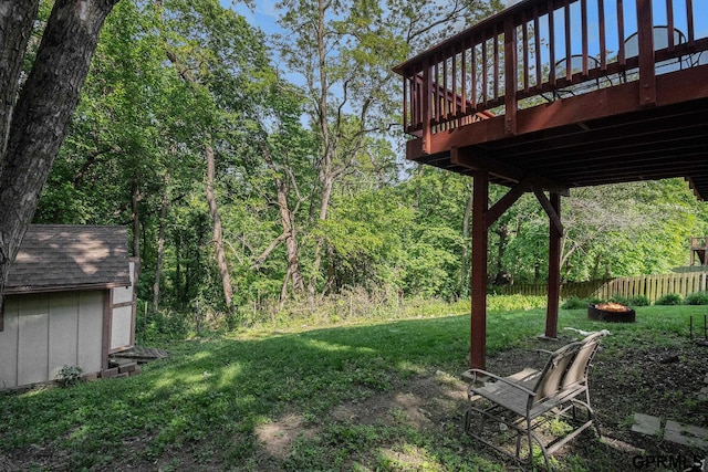 13055 Brookside Dr, Bellevue, NE 68123 - view of yard featuring a deck