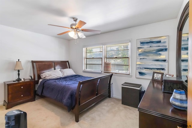 2206 N 56th St, Omaha, NE 68104 - bedroom featuring light colored carpet, ceiling fan, and baseboards