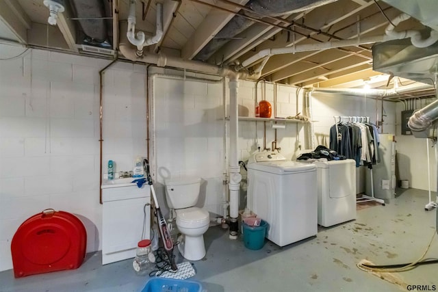 2206 N 56th St, Omaha, NE 68104 - unfinished basement featuring washer and dryer